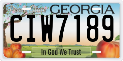 GA license plate CIW7189