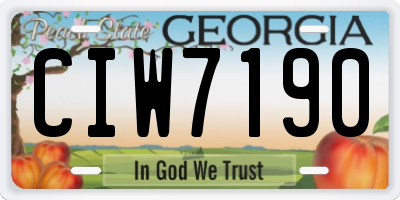 GA license plate CIW7190