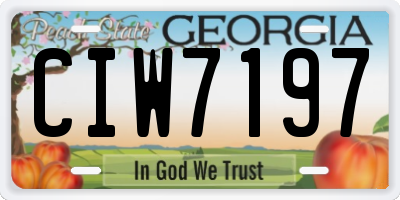 GA license plate CIW7197