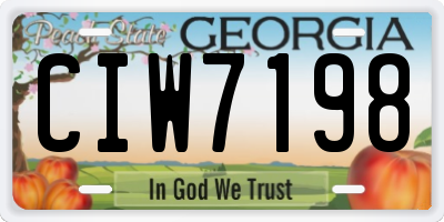 GA license plate CIW7198