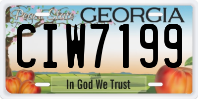 GA license plate CIW7199