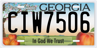 GA license plate CIW7506