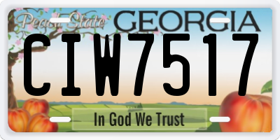 GA license plate CIW7517