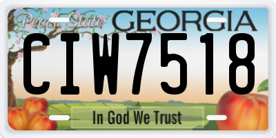 GA license plate CIW7518
