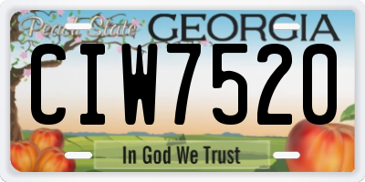GA license plate CIW7520
