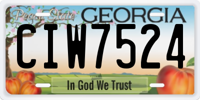 GA license plate CIW7524