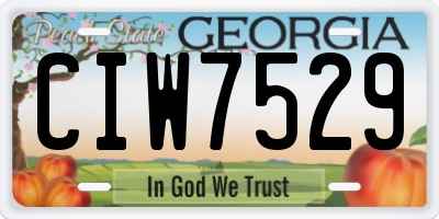 GA license plate CIW7529