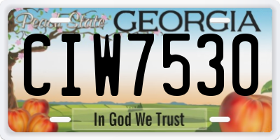 GA license plate CIW7530