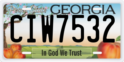 GA license plate CIW7532