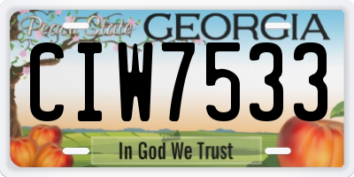 GA license plate CIW7533