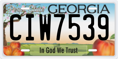 GA license plate CIW7539