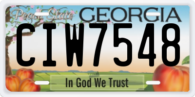 GA license plate CIW7548