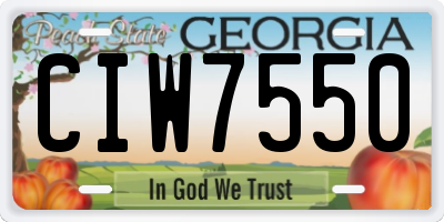 GA license plate CIW7550
