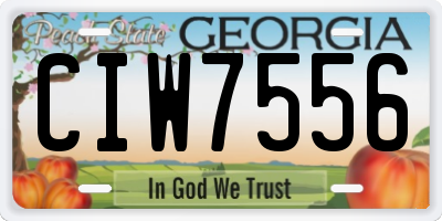 GA license plate CIW7556