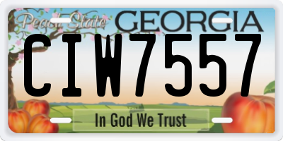 GA license plate CIW7557