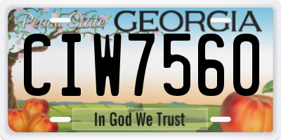 GA license plate CIW7560