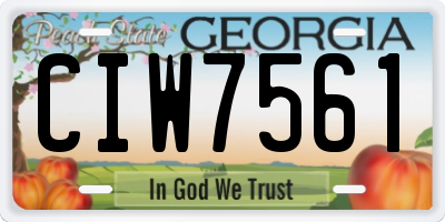GA license plate CIW7561