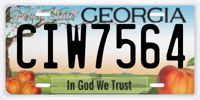 GA license plate CIW7564