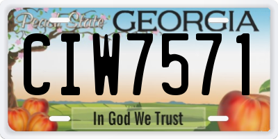 GA license plate CIW7571
