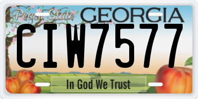 GA license plate CIW7577