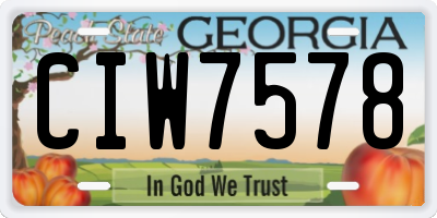 GA license plate CIW7578