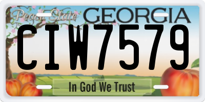 GA license plate CIW7579