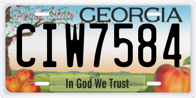 GA license plate CIW7584