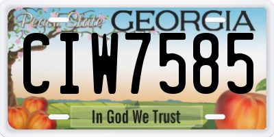 GA license plate CIW7585