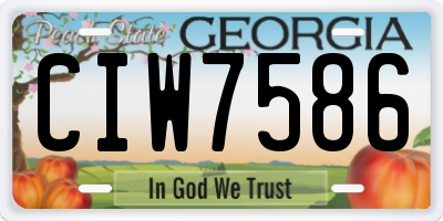 GA license plate CIW7586