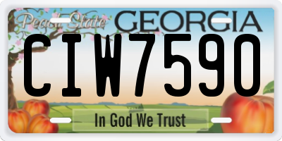 GA license plate CIW7590
