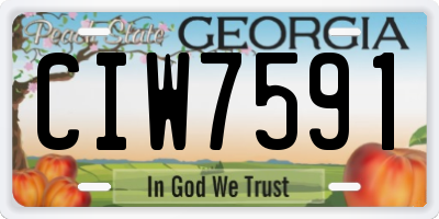 GA license plate CIW7591