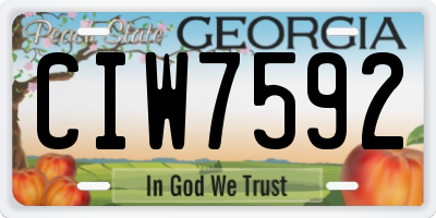 GA license plate CIW7592