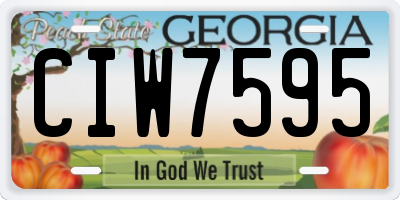 GA license plate CIW7595