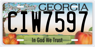 GA license plate CIW7597