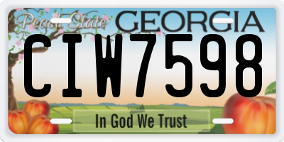 GA license plate CIW7598