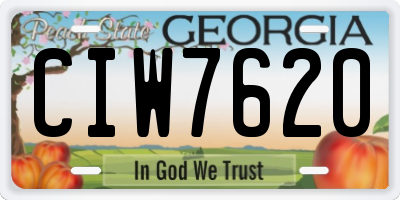GA license plate CIW7620