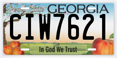 GA license plate CIW7621