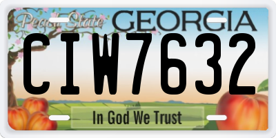 GA license plate CIW7632
