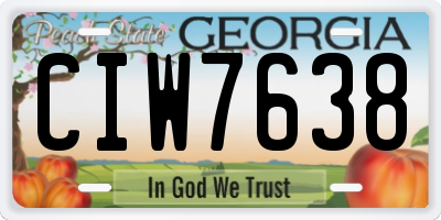 GA license plate CIW7638