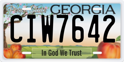 GA license plate CIW7642