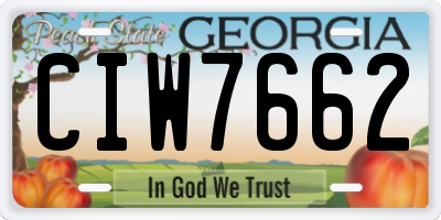 GA license plate CIW7662