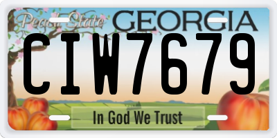 GA license plate CIW7679