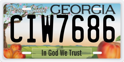 GA license plate CIW7686