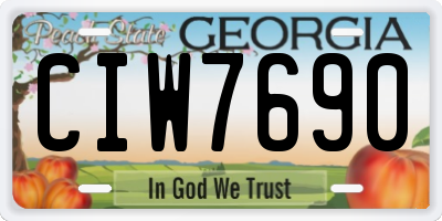 GA license plate CIW7690