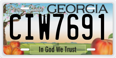 GA license plate CIW7691