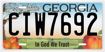 GA license plate CIW7692
