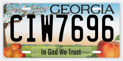 GA license plate CIW7696