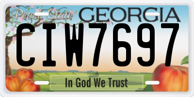 GA license plate CIW7697