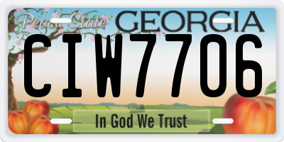 GA license plate CIW7706