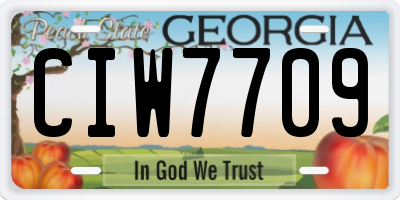 GA license plate CIW7709
